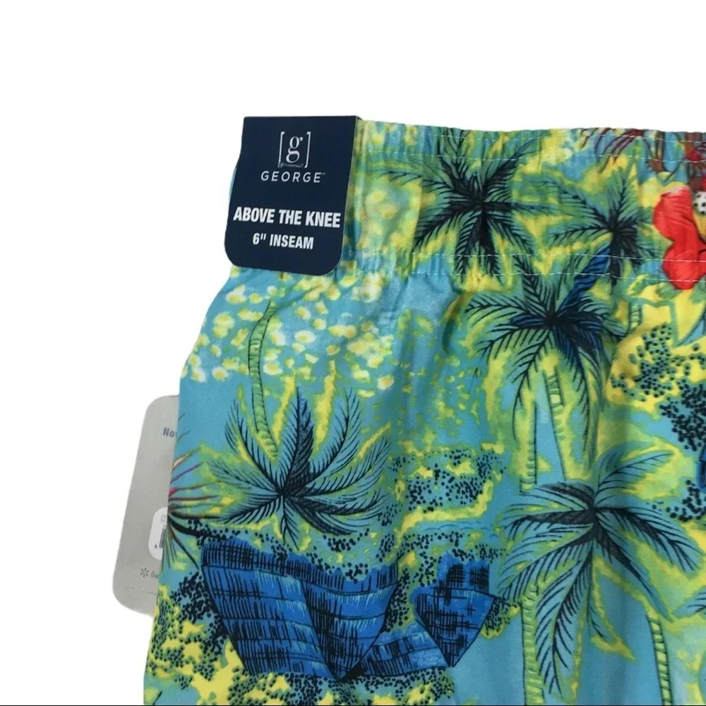 SH236 NWT George Floral Flamingo Swim Trunks XL